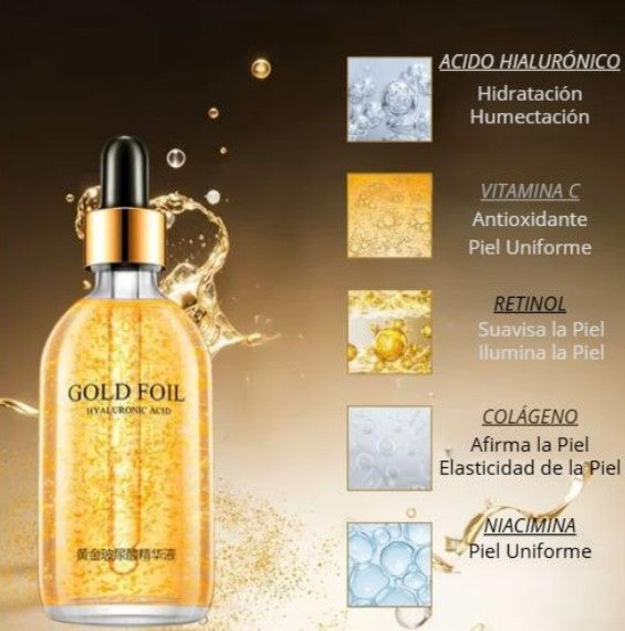 Suero Facial con ORO de 24K : Hidratación y Anti Edad de Alto Impacto"